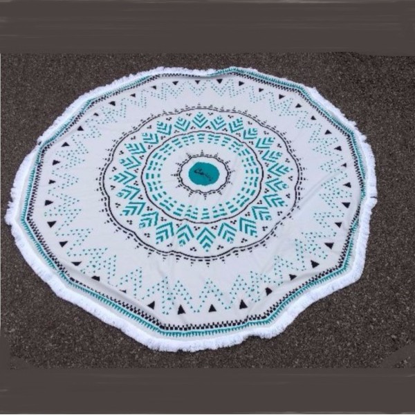 Mandala Couverture méditation turquoise